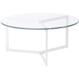 Libra linton stainless steel and glass coffee table